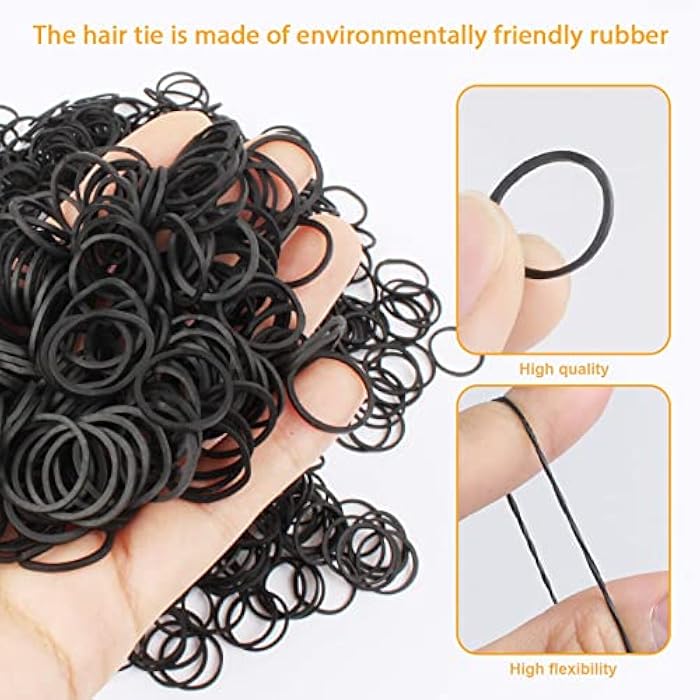 KUFUNG Elastic Hair Bands, 200 PCS Non-Slip Rubber Hair Ties for Girls, Soft Elastic Bands for Kid Hair Braids, Ponytails, Wedding Hairstyles - Image 4